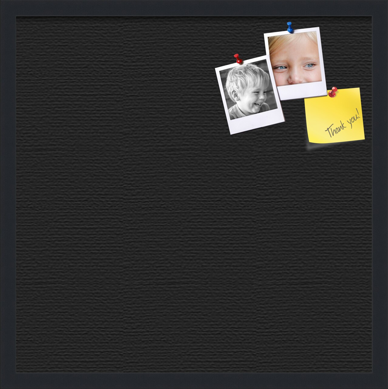 PinPix Custom Bulletin Board Black Diamond Poster Board Has a Fabric Style Canvas Finish, Framed in Satin Black, by ArtToFrames (PinPix-120)